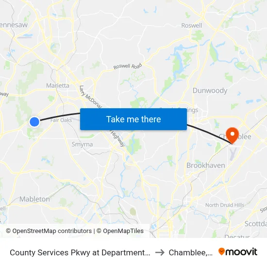 County Services Pkwy at Department Of Mo to Chamblee, GA map