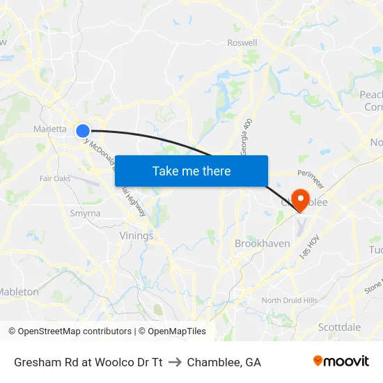 Gresham Rd at Woolco Dr Tt to Chamblee, GA map