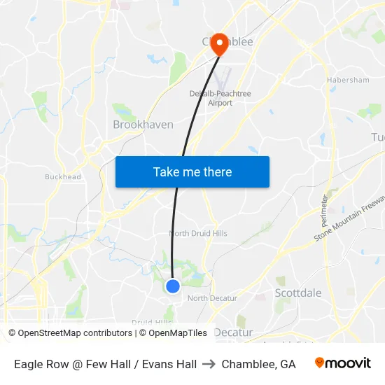Eagle Row @ Few Hall / Evans Hall to Chamblee, GA map