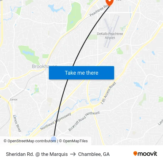Sheridan Rd. @ the Marquis to Chamblee, GA map