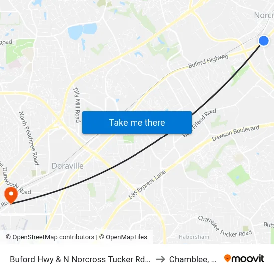 Buford Hwy & N Norcross Tucker Rd Ob to Chamblee, GA map