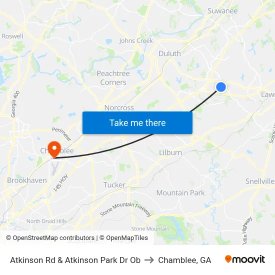 Atkinson Rd & Atkinson Park Dr Ob to Chamblee, GA map