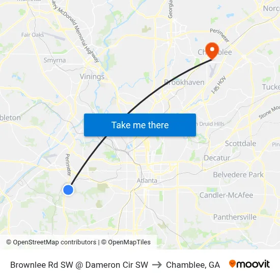 Brownlee Rd SW @ Dameron Cir SW to Chamblee, GA map