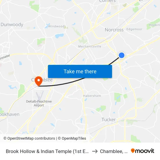 Brook Hollow & Indian Temple (1st Entran to Chamblee, GA map