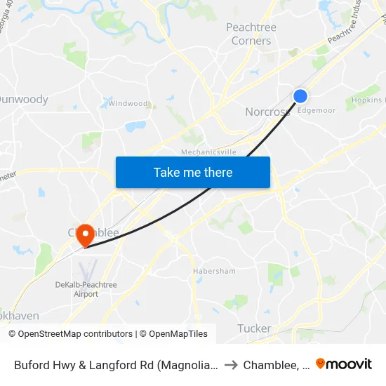 Buford Hwy & Langford Rd (Magnolia Plaza to Chamblee, GA map