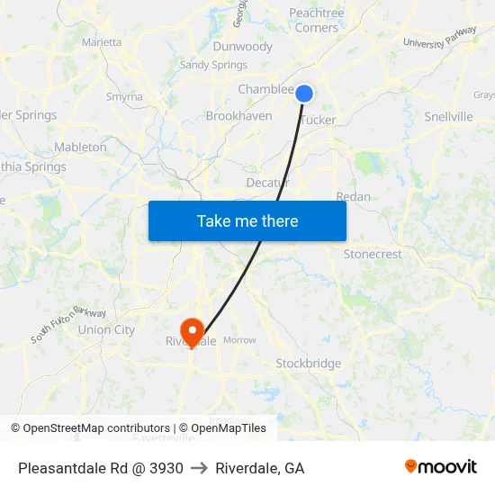 Pleasantdale Rd @ 3930 to Riverdale, GA map