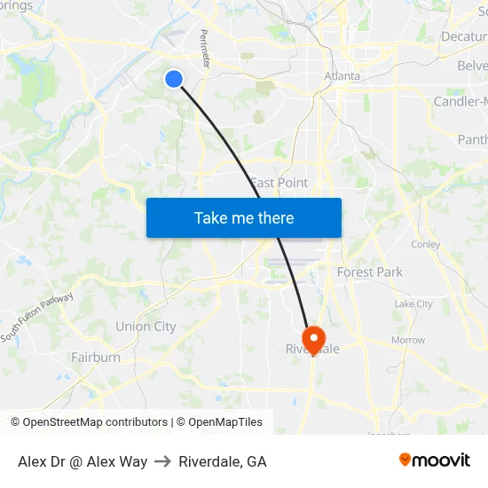 Alex Dr @ Alex Way to Riverdale, GA map