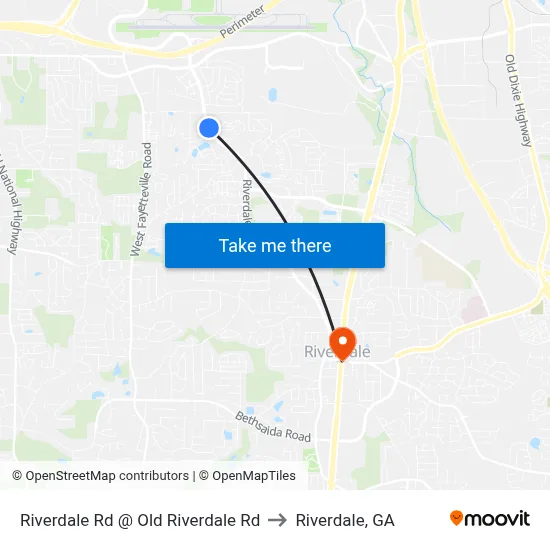 Riverdale Rd @ Old Riverdale Rd to Riverdale, GA map