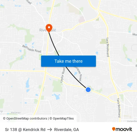 Sr 138 @ Kendrick Rd to Riverdale, GA map