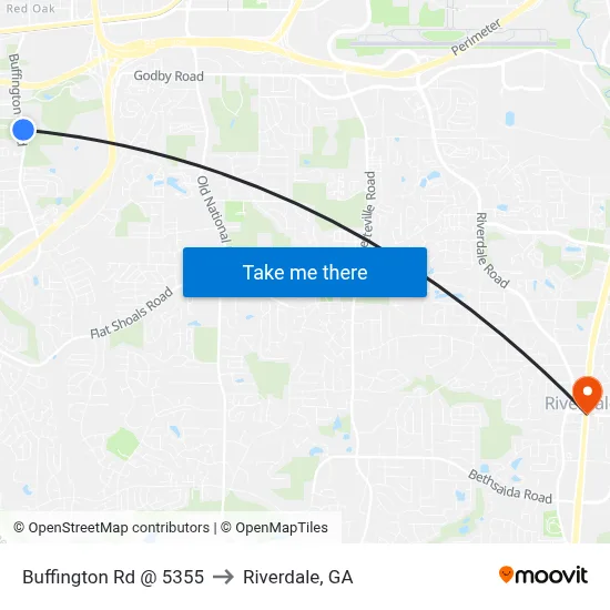 Buffington Rd @ 5355 to Riverdale, GA map