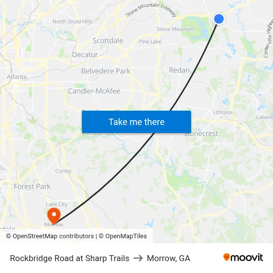 Rockbridge Road at Sharp Trails to Morrow, GA map
