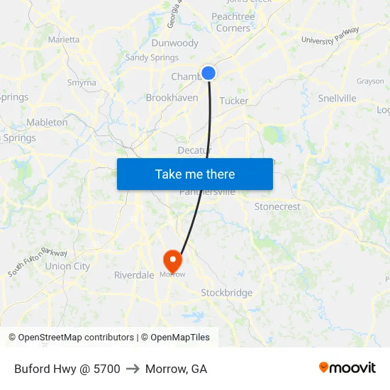 Buford Hwy @ 5700 to Morrow, GA map