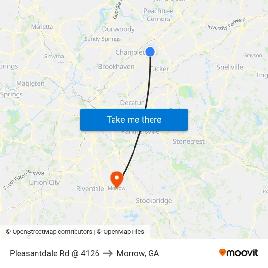 Pleasantdale Rd @ 4126 to Morrow, GA map