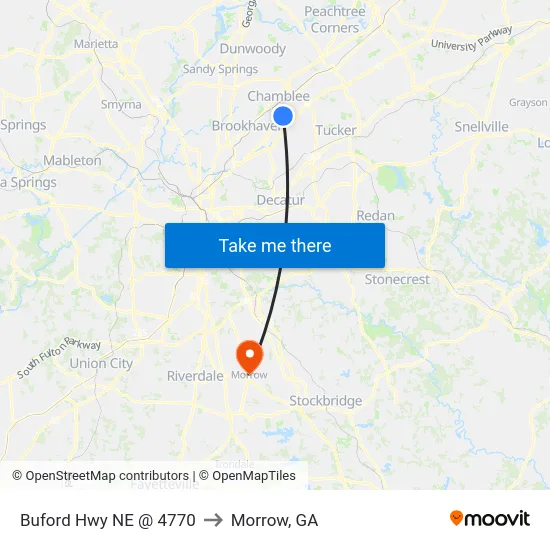 Buford Hwy NE @ 4770 to Morrow, GA map