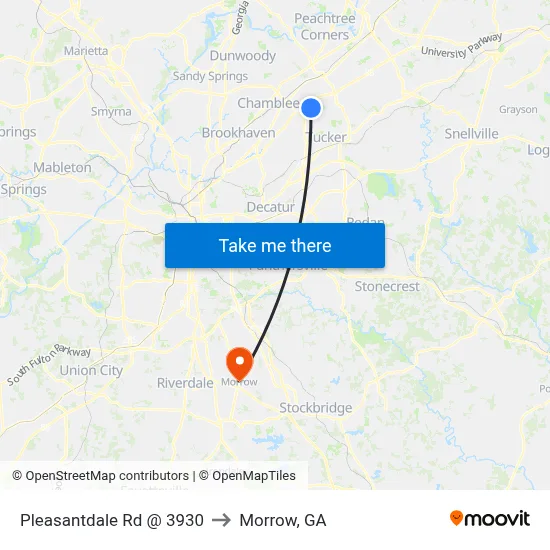 Pleasantdale Rd @ 3930 to Morrow, GA map