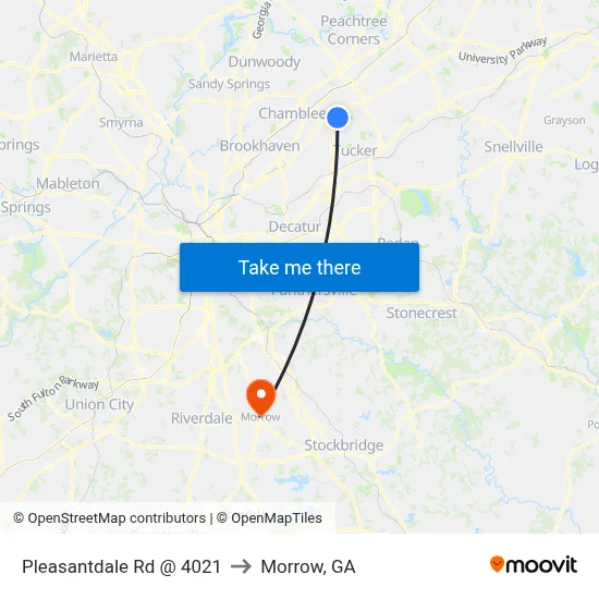 Pleasantdale Rd @ 4021 to Morrow, GA map