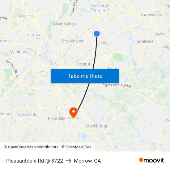 Pleasantdale Rd @ 3722 to Morrow, GA map