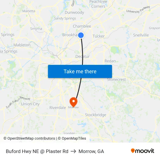 Buford Hwy NE @ Plaster Rd to Morrow, GA map
