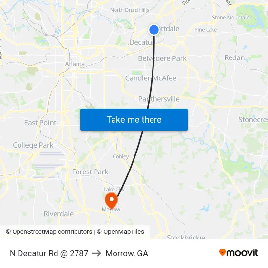 N Decatur Rd @ 2787 to Morrow, GA map
