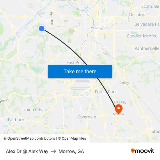 Alex Dr @ Alex Way to Morrow, GA map