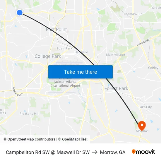 Campbellton Rd SW @ Maxwell Dr SW to Morrow, GA map