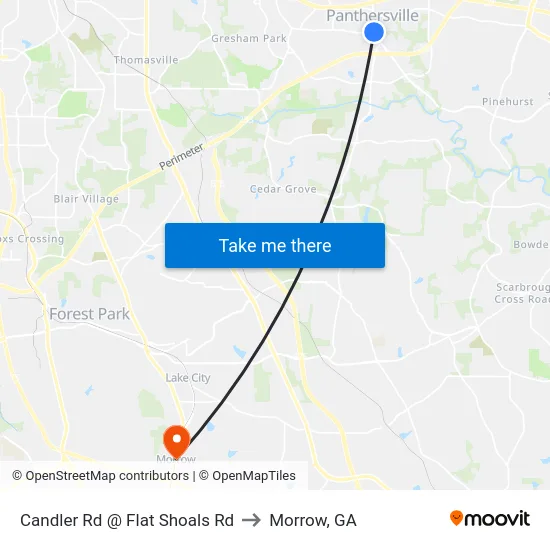 Candler Rd @ Flat Shoals Rd to Morrow, GA map