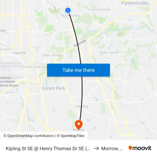 Kipling St SE @ Henry Thomas Dr SE (E) to Morrow, GA map