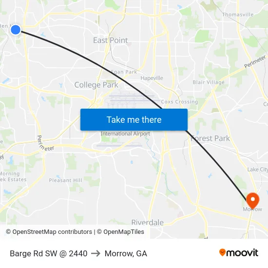 Barge Rd SW @ 2440 to Morrow, GA map