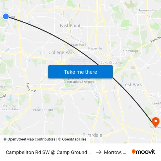 Campbellton Rd SW @ Camp Ground Rd to Morrow, GA map