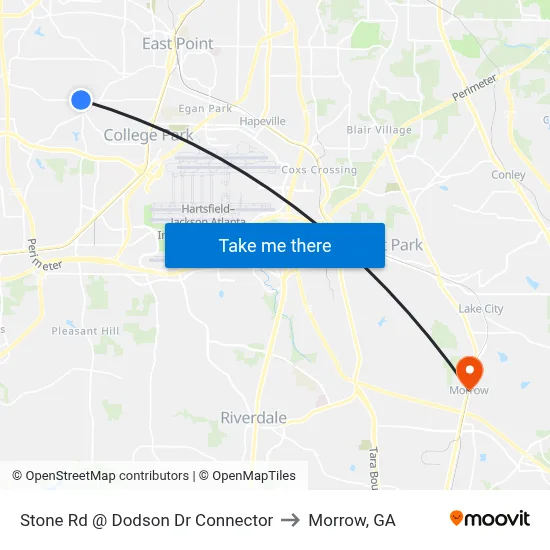 Stone Rd @ Dodson Dr Connector to Morrow, GA map