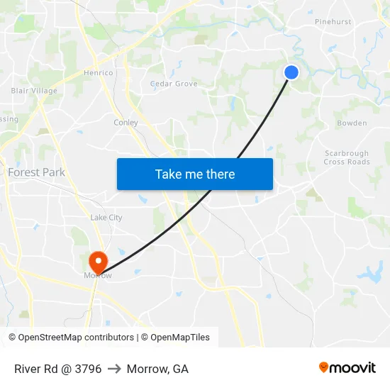 River Rd @ 3796 to Morrow, GA map