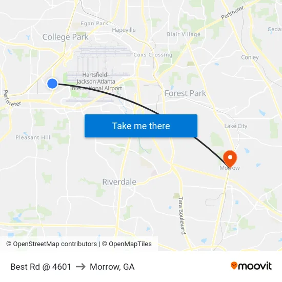 Best Rd @ 4601 to Morrow, GA map