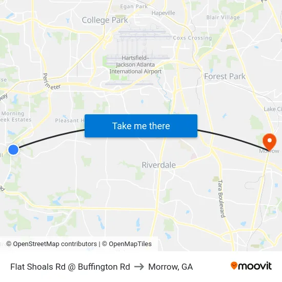 Flat Shoals Rd @ Buffington Rd to Morrow, GA map