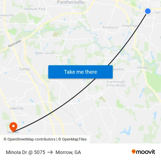 Minola Dr @ 5075 to Morrow, GA map