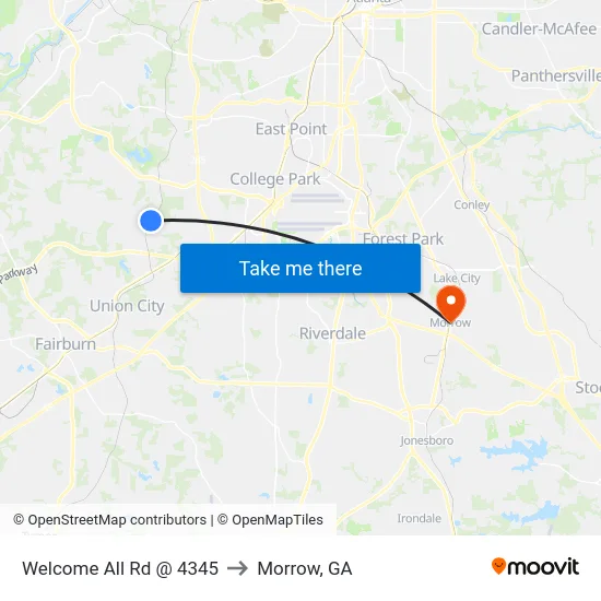 Welcome All Rd @ 4345 to Morrow, GA map