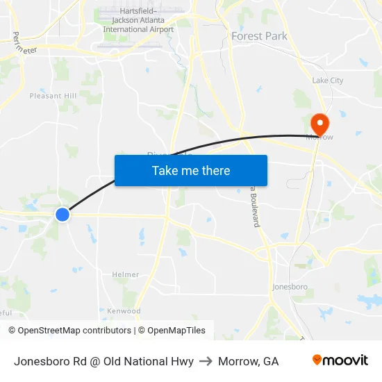 Jonesboro Rd @ Old National Hwy to Morrow, GA map
