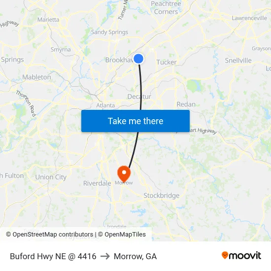 Buford Hwy NE @ 4416 to Morrow, GA map