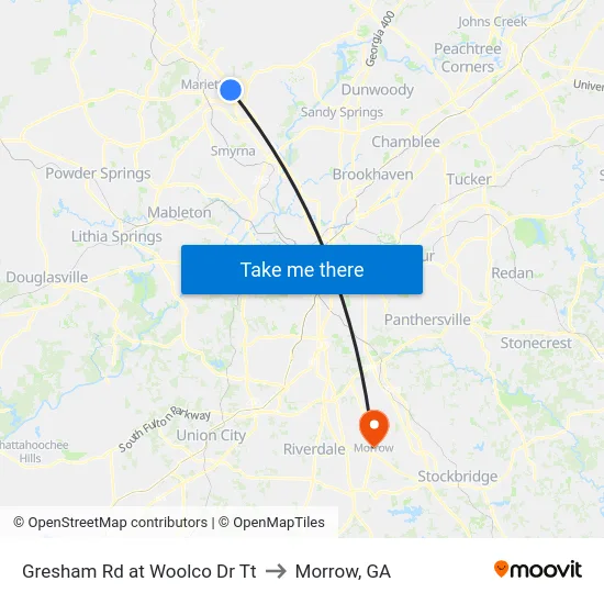 Gresham Rd at Woolco Dr Tt to Morrow, GA map