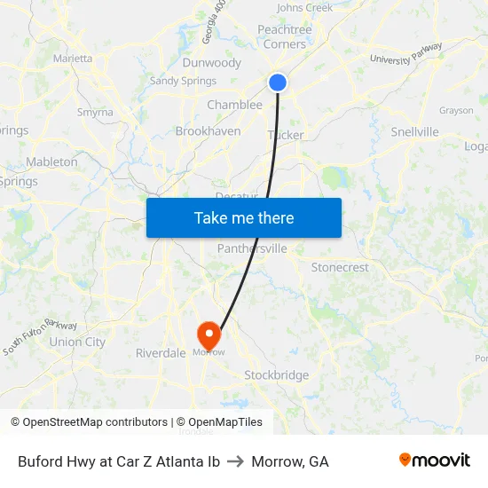 Buford Hwy at Car Z Atlanta Ib to Morrow, GA map
