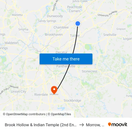 Brook Hollow & Indian Temple (2nd Entran to Morrow, GA map