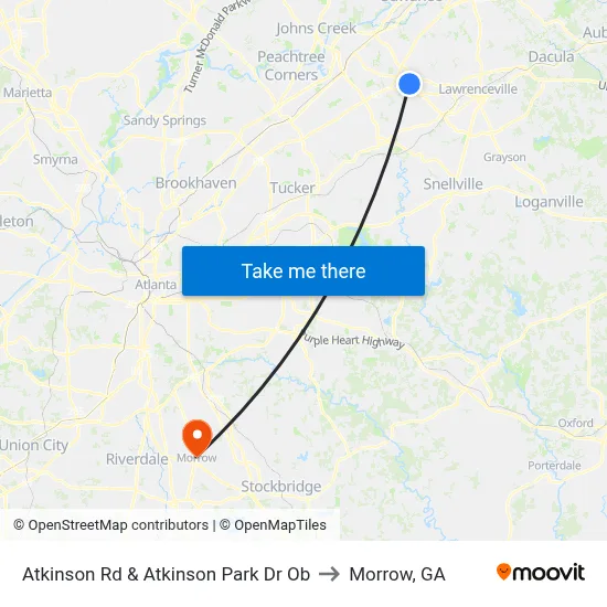 Atkinson Rd & Atkinson Park Dr Ob to Morrow, GA map