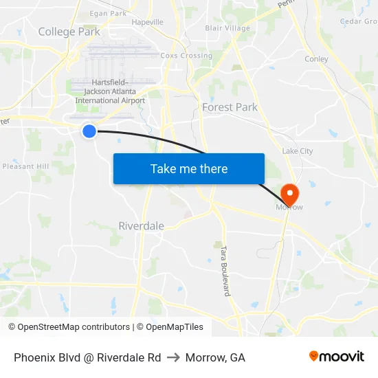 Phoenix Blvd @ Riverdale Rd to Morrow, GA map