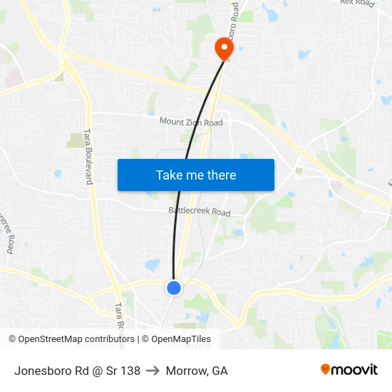 Jonesboro Rd @ Sr 138 to Morrow, GA map