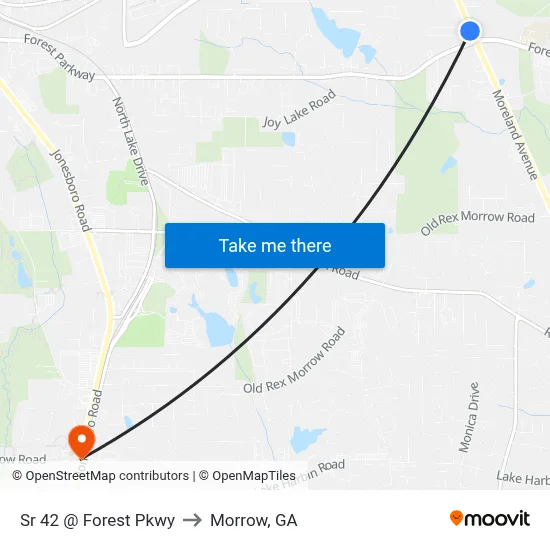 Sr 42 @ Forest Pkwy to Morrow, GA map