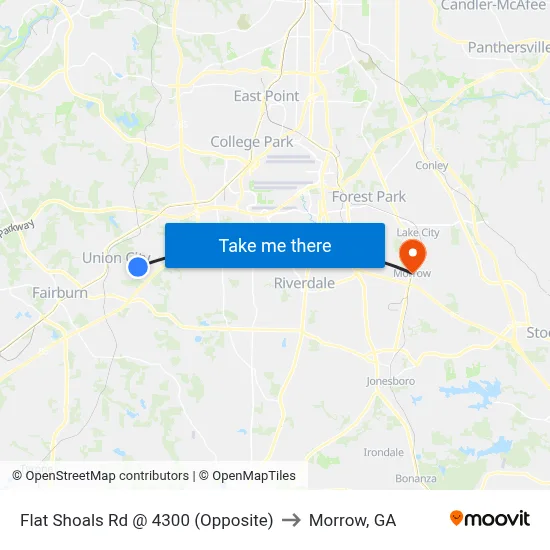 Flat Shoals Rd @ 4300 (Opposite) to Morrow, GA map