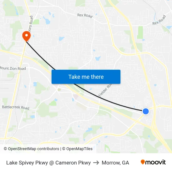 Lake Spivey Pkwy @ Cameron Pkwy to Morrow, GA map