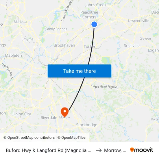Buford Hwy & Langford Rd (Magnolia Plaza to Morrow, GA map