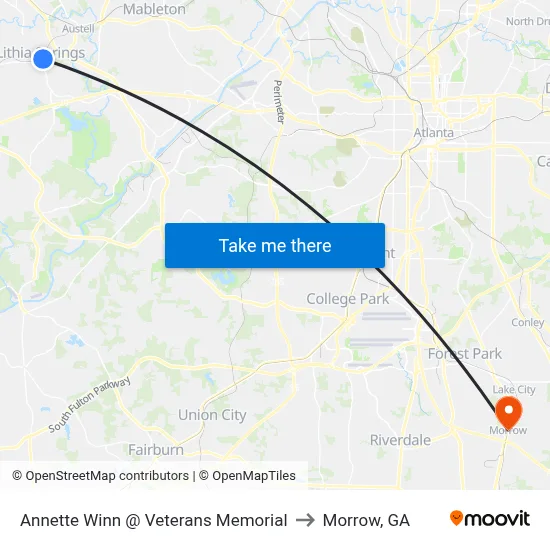 Annette Winn @ Veterans Memorial to Morrow, GA map