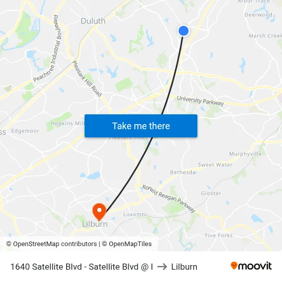 1640 Satellite Blvd - Satellite Blvd @ I to Lilburn map