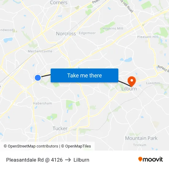 Pleasantdale Rd @ 4126 to Lilburn map